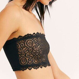 Free People Intimately Reversible Bandeau Bra Black and Tan - EUC